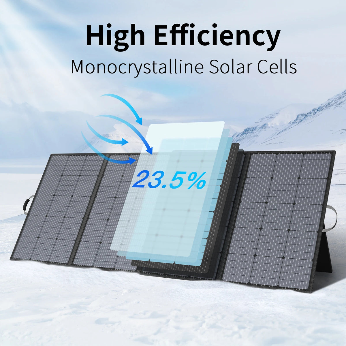 MHPOWOS 400W Waterproof Foldable Monocrystalline Solar Panel