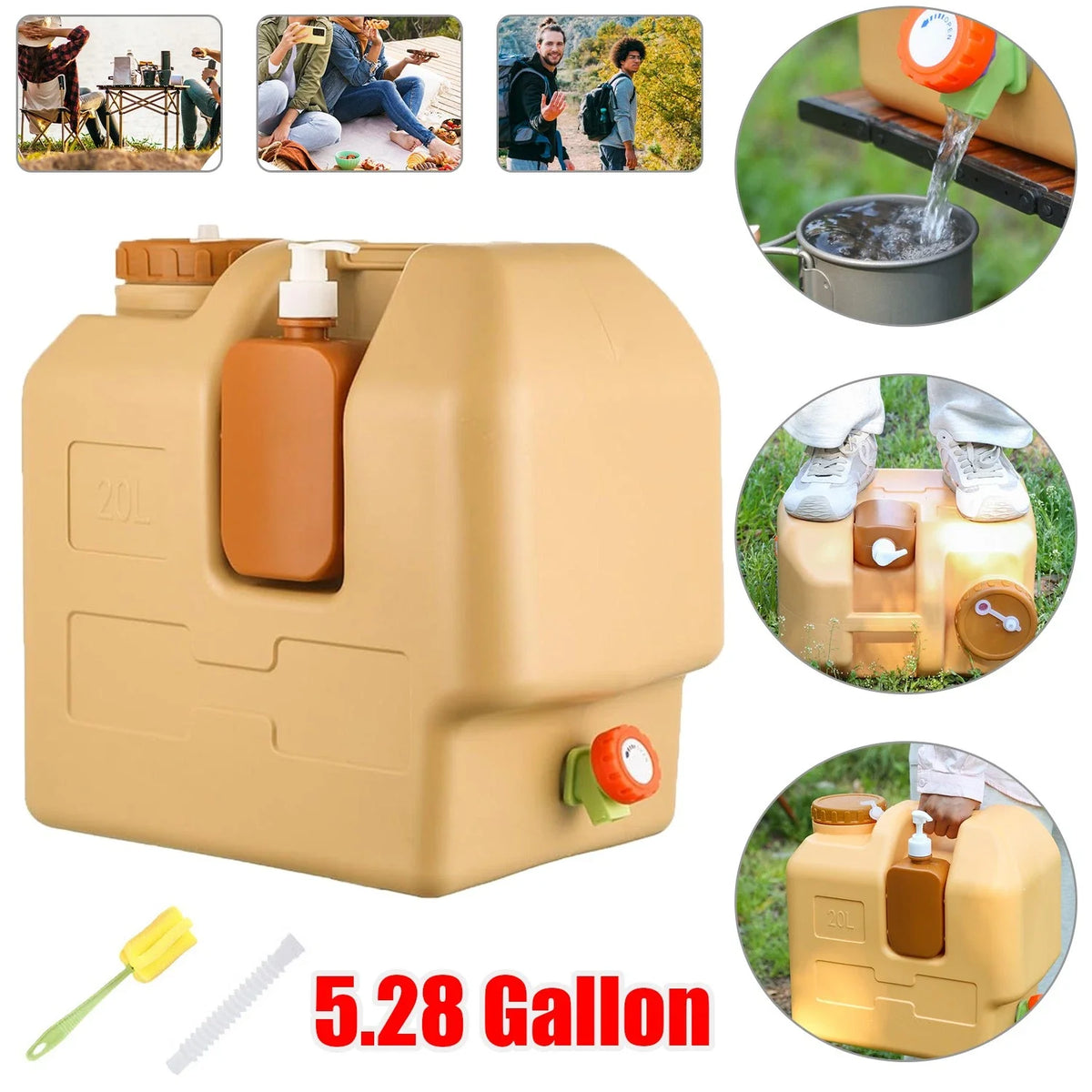Portable Emergency Water Container With Spigot For Camping And Hiking