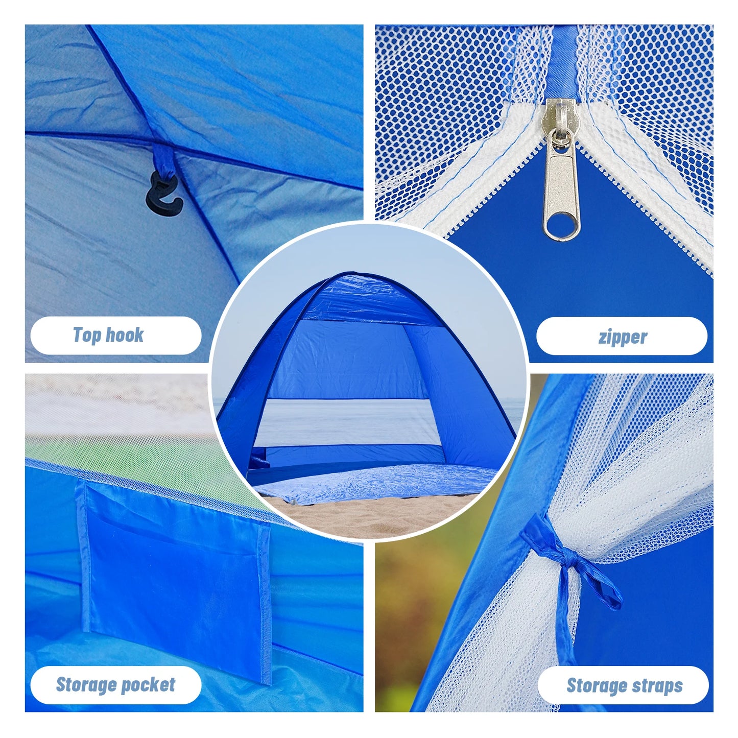 Pakicetus Pop Up Beach Tent With Carry Bag For Outdoors