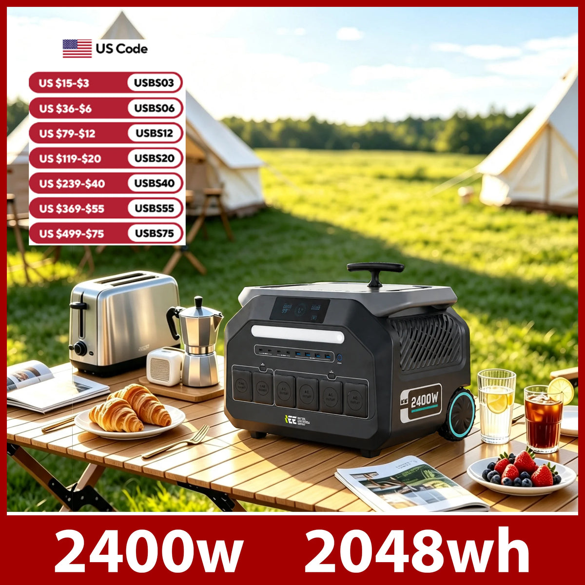 Iee 2400W Solar Generator Portable Power Station System