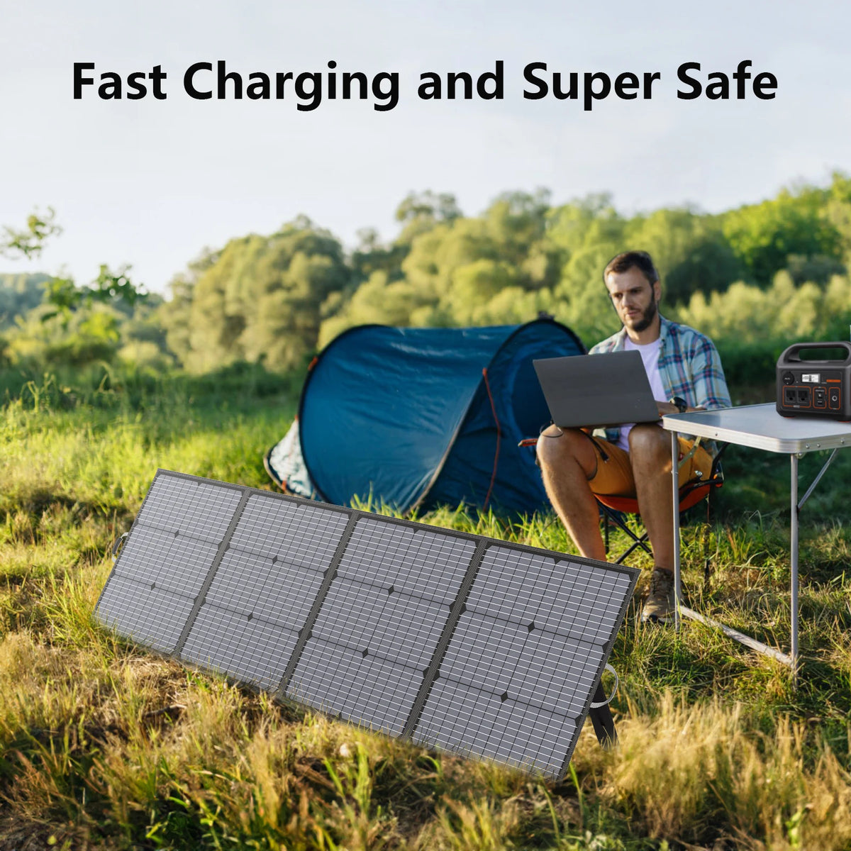 Mhpowos 220W Foldable Monocrystalline Solar Panel Waterproof Portable