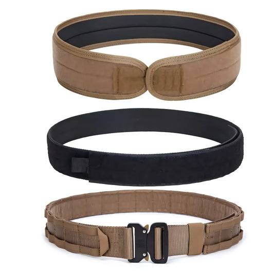 Three Layer Tactical Belt With Quick Release Molle System For Men