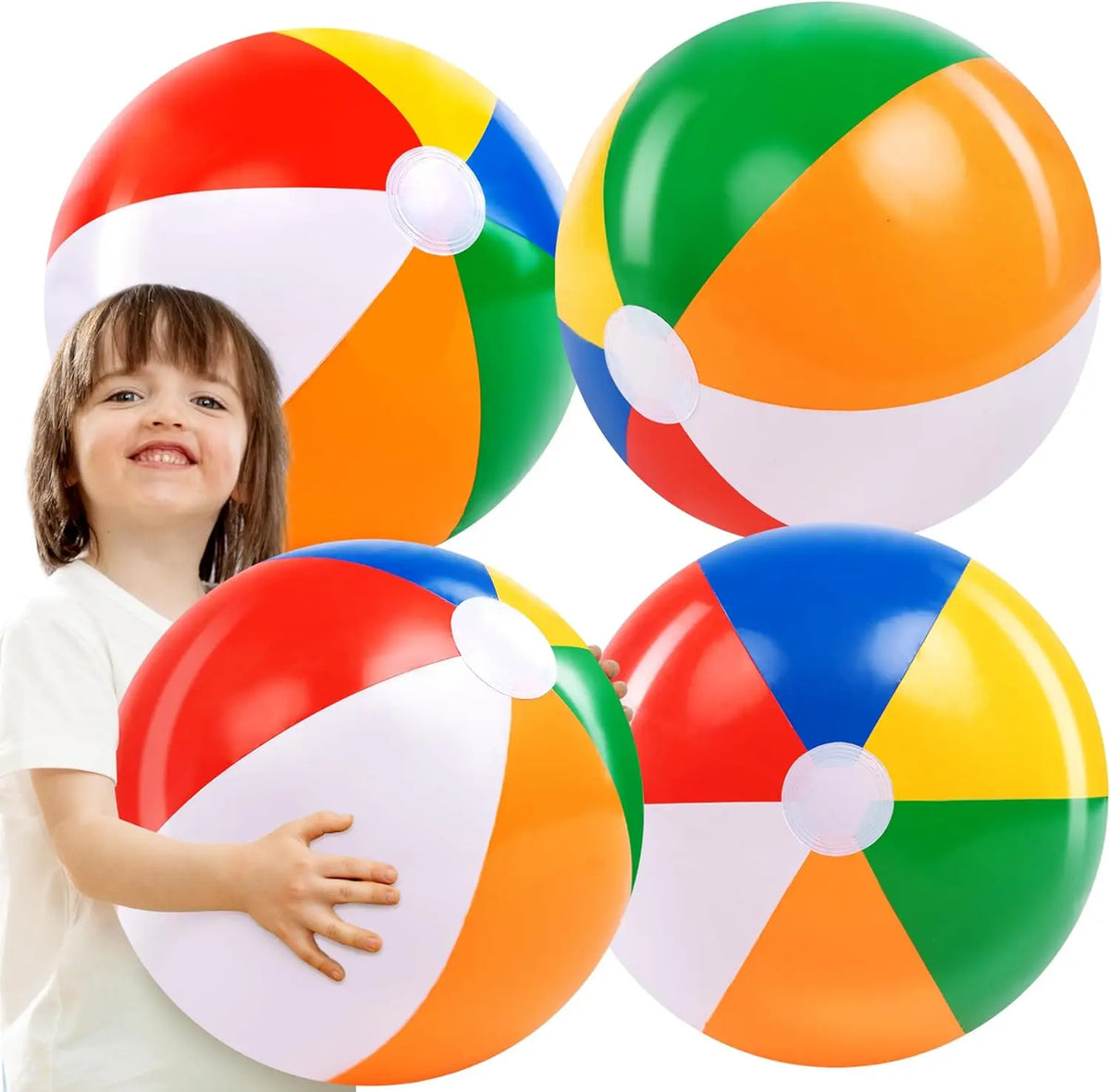 Joyfy 4 Pack Beach Balls Inflatable Pool Toys For Parties