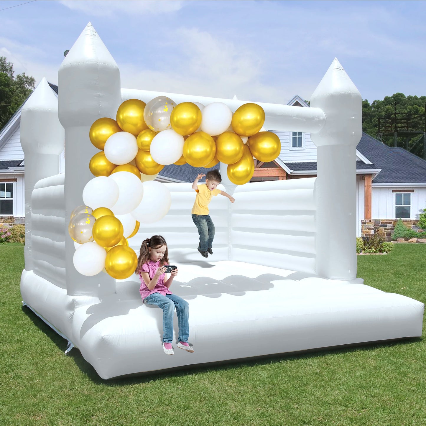 RTS Inflatable Giant Bounce House Castle for Kids Party