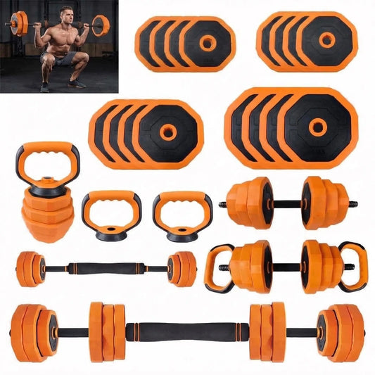 Adjustable Dumbbells 4 In 1 Home Gym Set Barbell Kettlebells