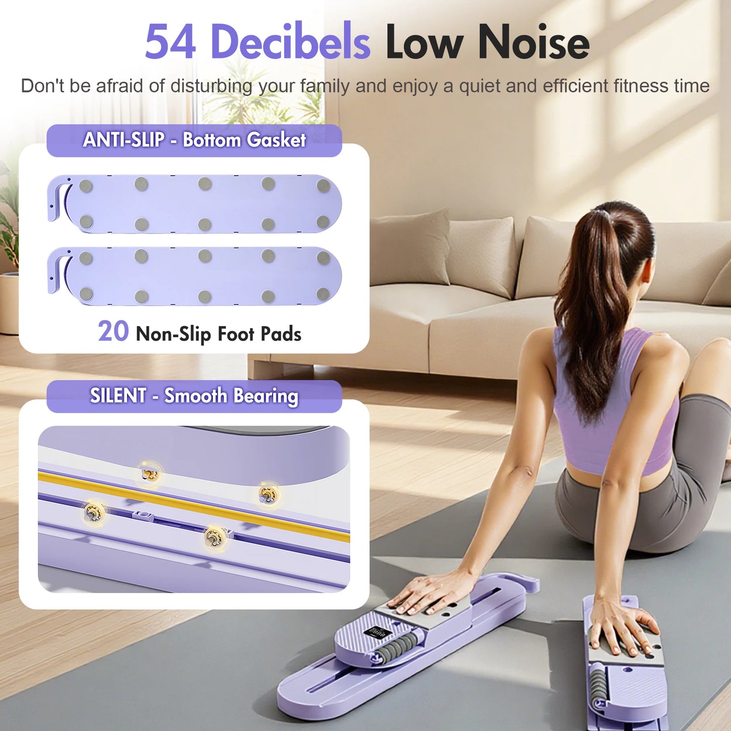 2-In-1 Ab Pilates Board Portable Ski Board For Full-Body Fitness