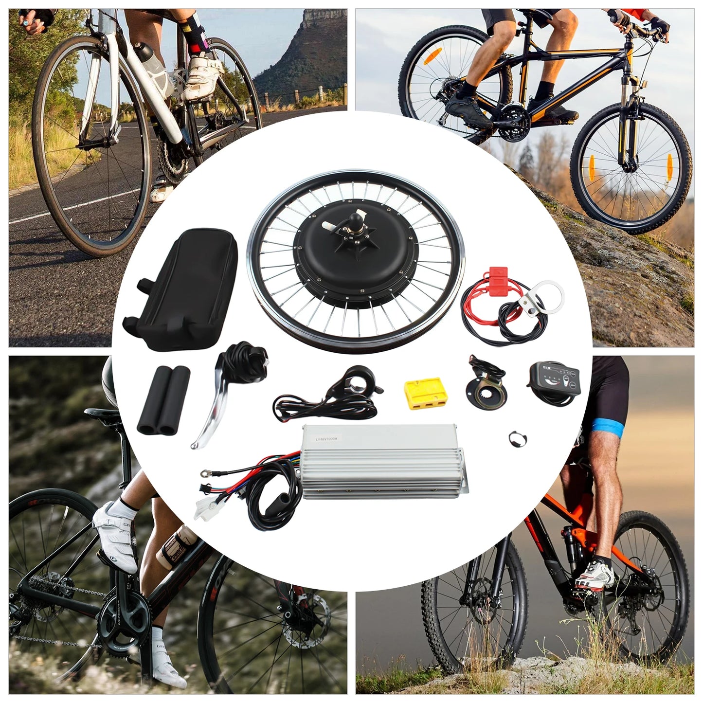 20 Inches E Bike Rear Wheelset 48V 1000W LED Display