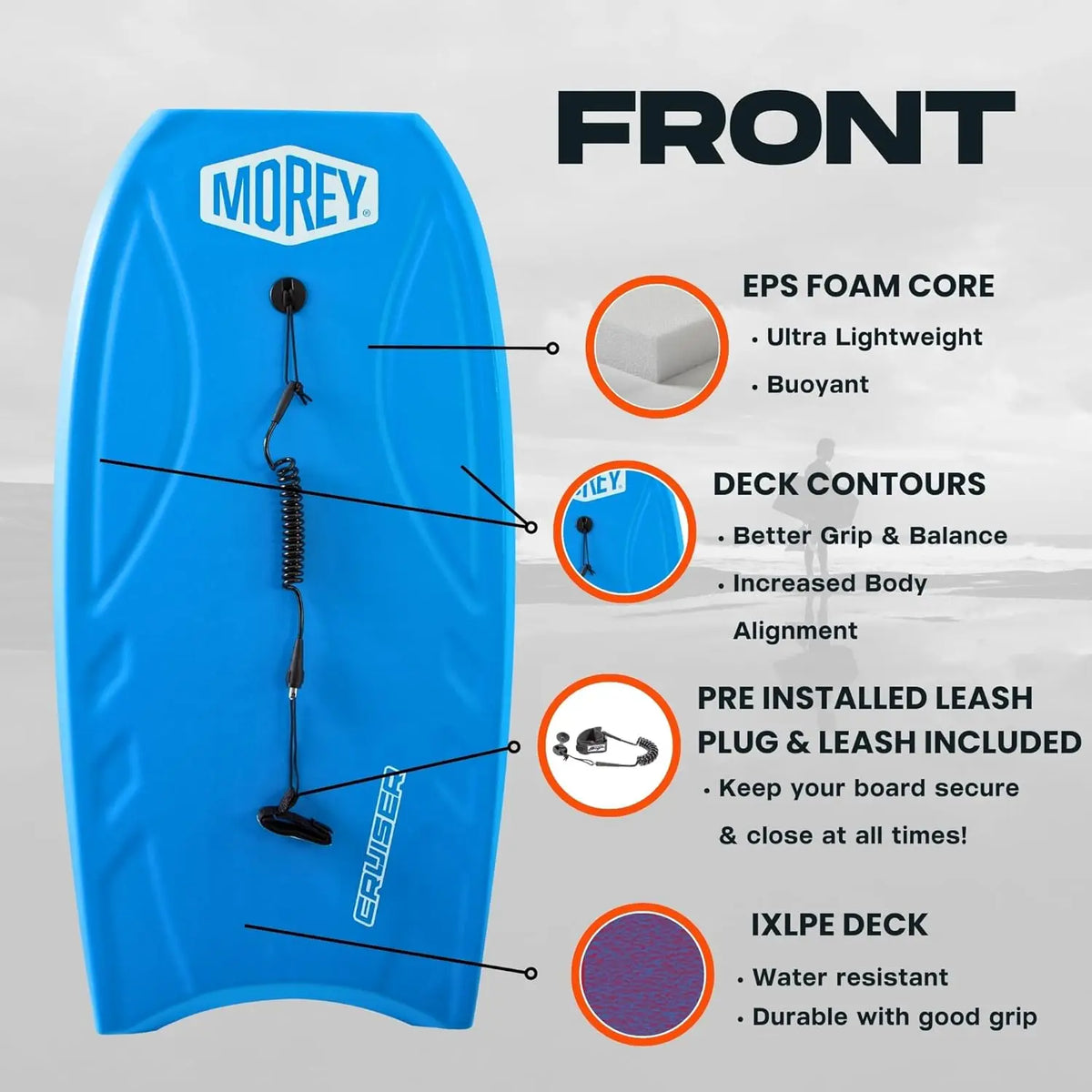 Premium Boogie Board Original Bodyboard For Ocean Surfing