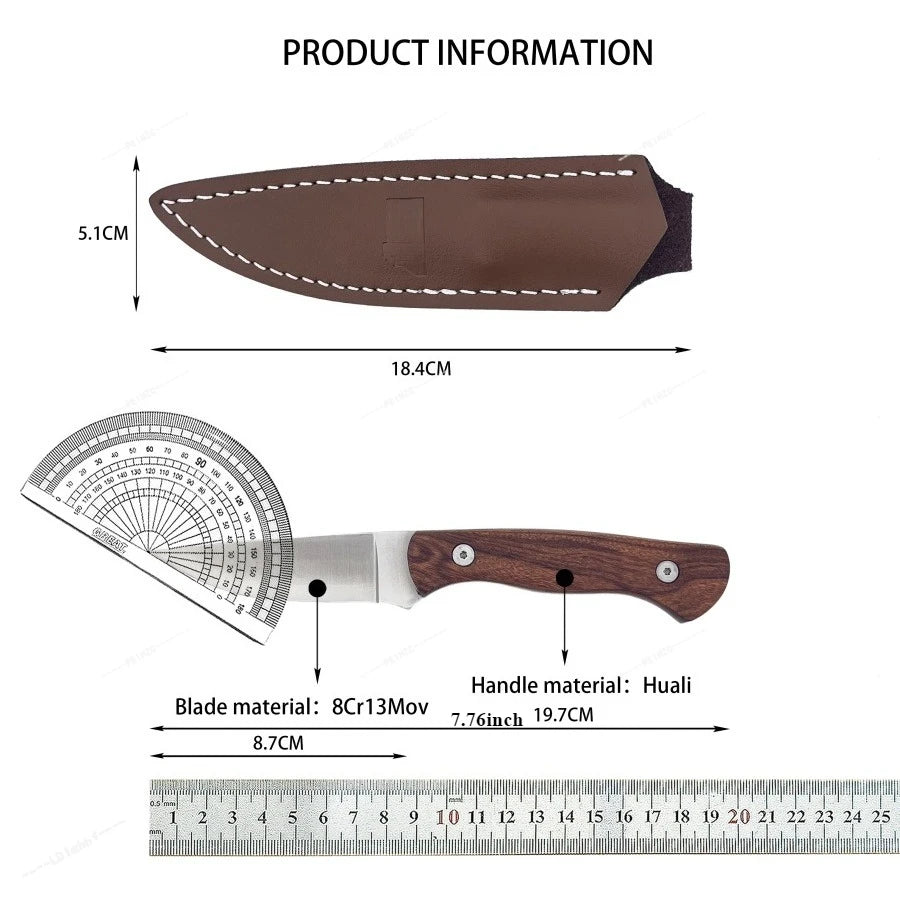DIY Fixed Blade Knife With 8Cr13Mov Steel And Rosewood Handle