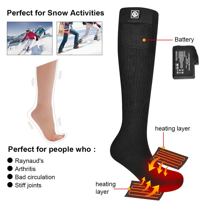 Savior Heated Socks Rechargeable Warm Winter Socks Outdoor Sports