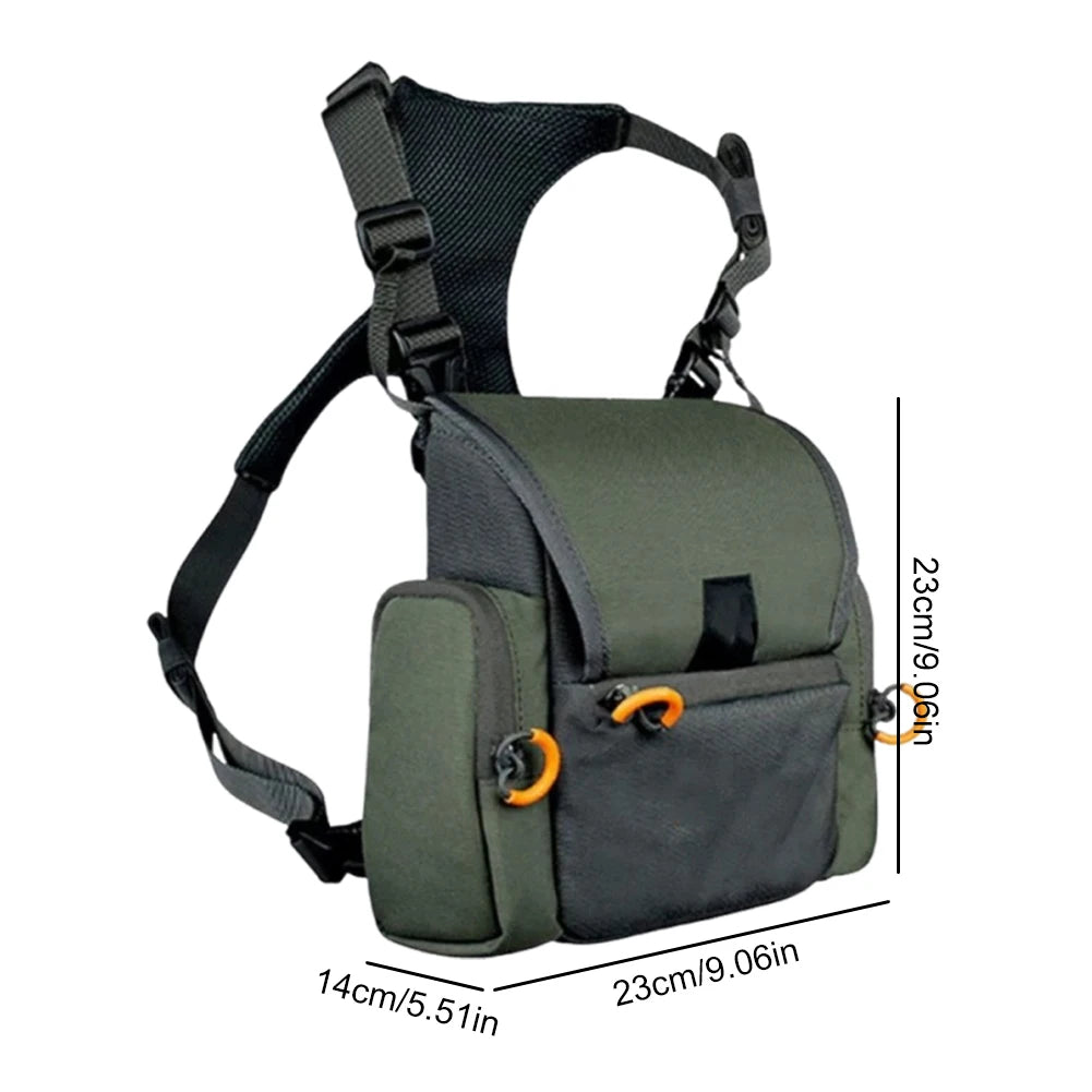 Binocular Harness Chest Pack With Rangefinder Pouch And Rain Cover