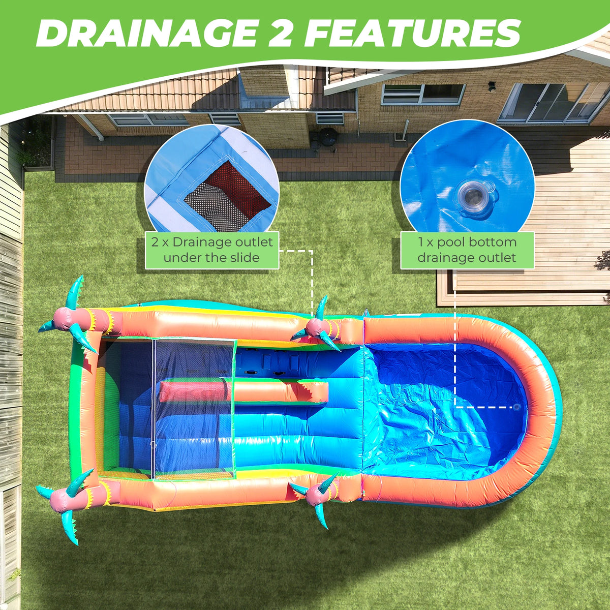 King50 Giant Commercial PVC Inflatable Water Slide With 950W Blower