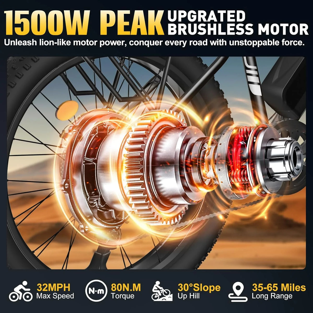 OBX 1000W Brushless Motor Electric Bicycle 48V 15Ah Battery