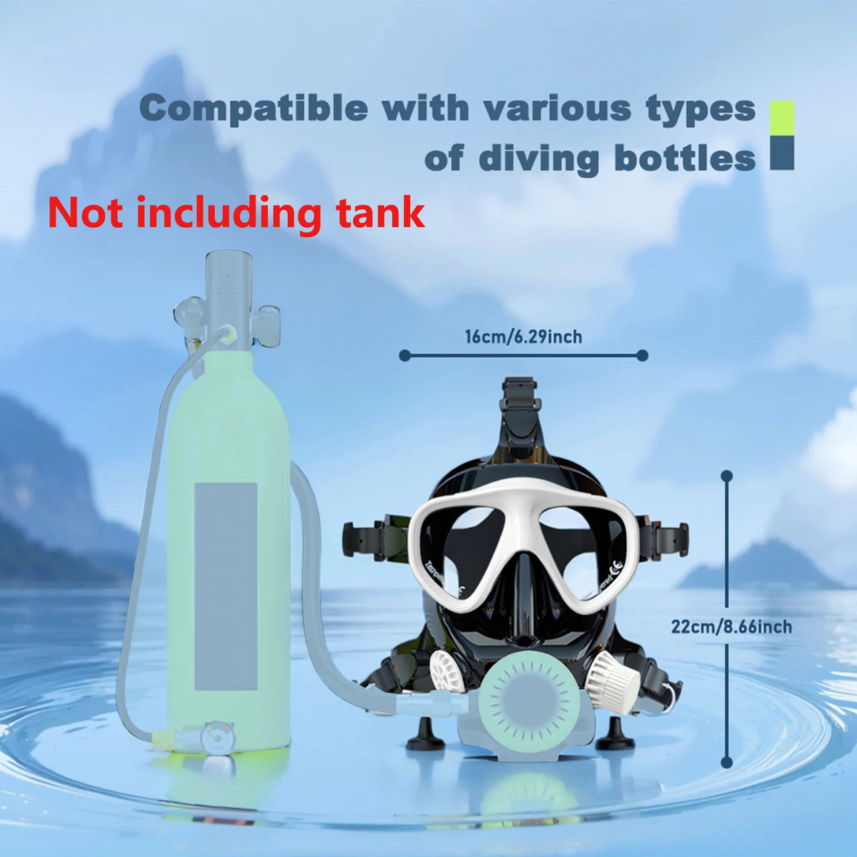 Smaco Full Face Snorkel Mask With Silicone 180 Degree View