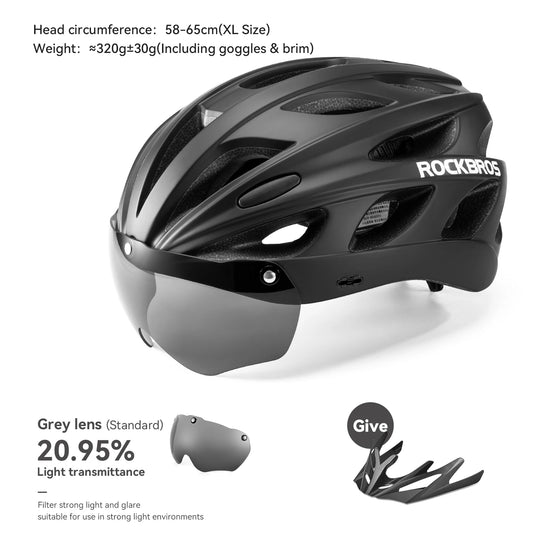ROCKBROS Lightweight Integrated Cycling Helmet With Goggles For MTB Road