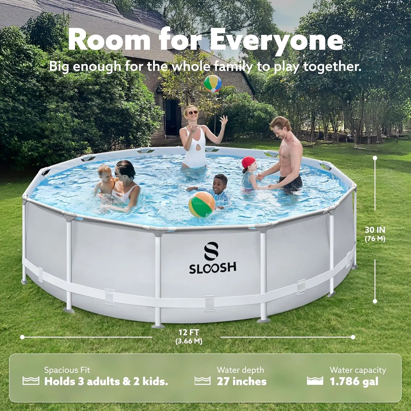 Joyfy Round Above Ground Pool Set With Filter Pump
