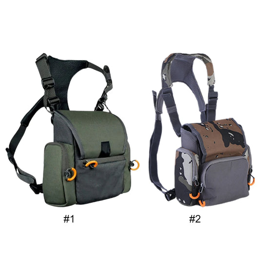 Binocular Harness Chest Pack With Rangefinder Pouch And Rain Cover