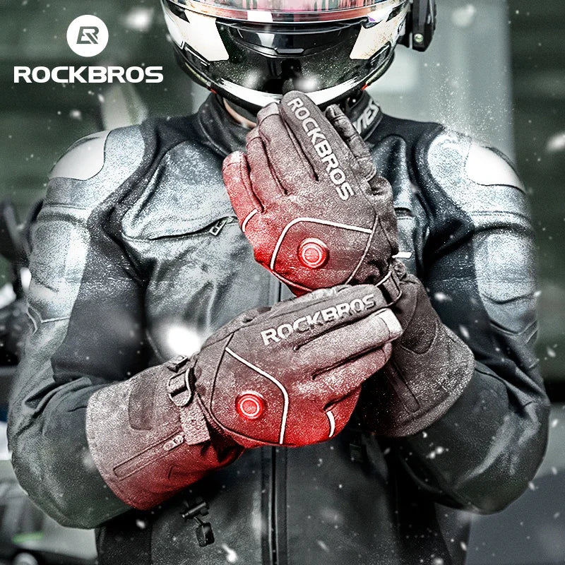 Rockbros Rechargeable Heated Gloves For Winter Sports And Motorcycling