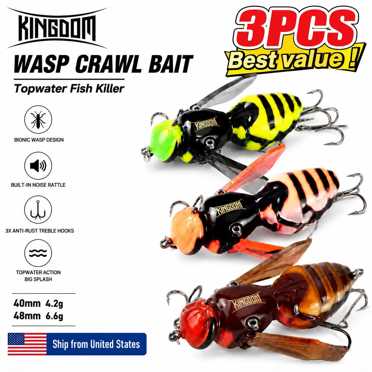 Kingdom Artificial Insect Swimbaits For Bass Pike Fishing