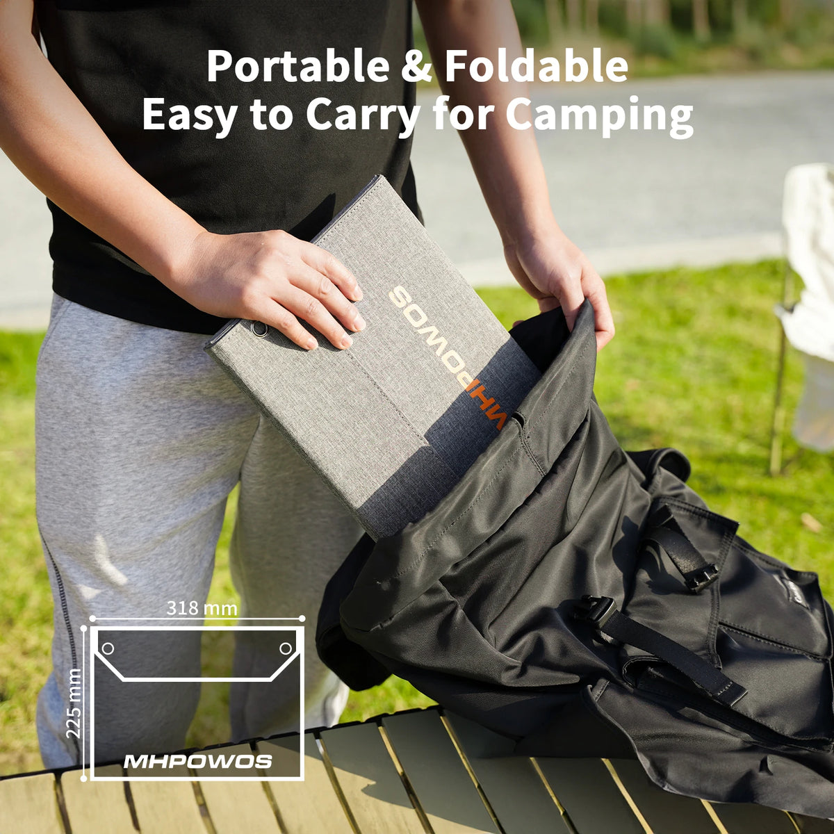 MHPOWOS Foldable Solar Panel Charger With QC3.0 USB Output
