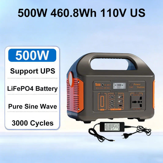 GaiaRay Portable Solar Generator 460.8Wh LiFePO4 Power Station
