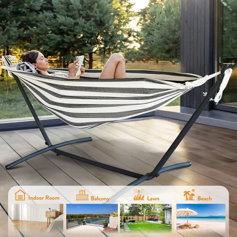 GYROOR Adjustable Stand Hammock With 600 Lb Capacity Storage Bag