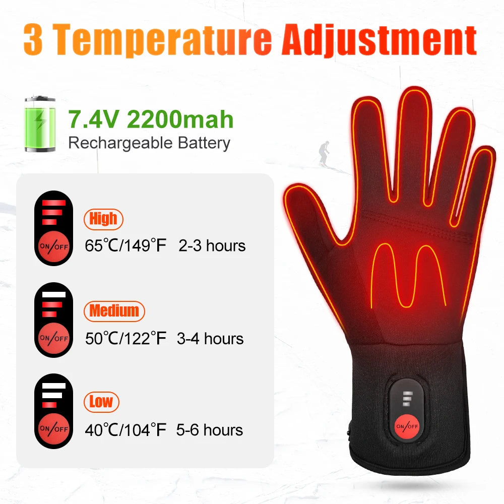 Savior Heat Gloves Electric Rechargeable Touch Screen Winter Skiing Gear