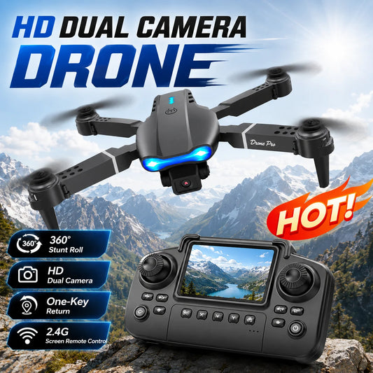 ZNLYRION RC Drone With Screen Remote Control Foldable 4K Dual Camera FPV
