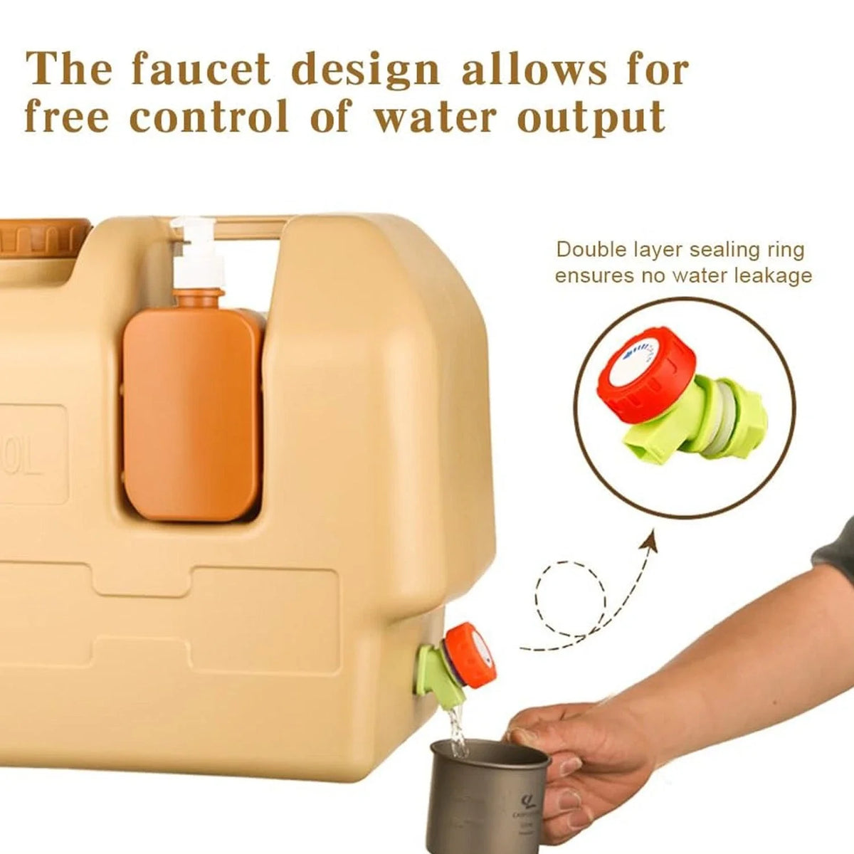 Portable Emergency Water Container With Spigot For Camping And Hiking
