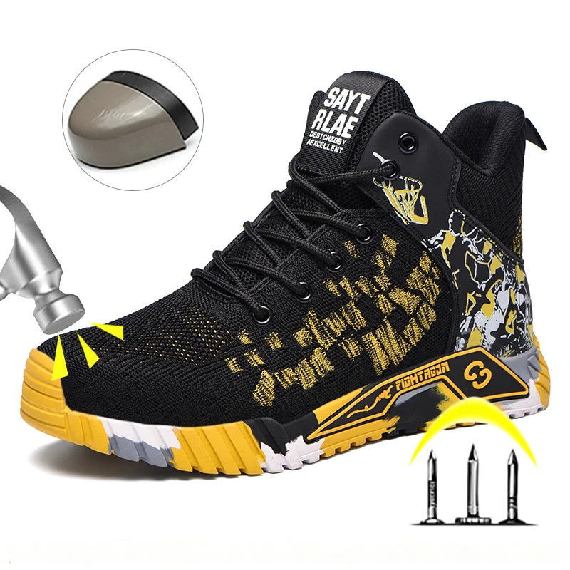 Unisex High Top Work Safety Boots With Secure Lace Design