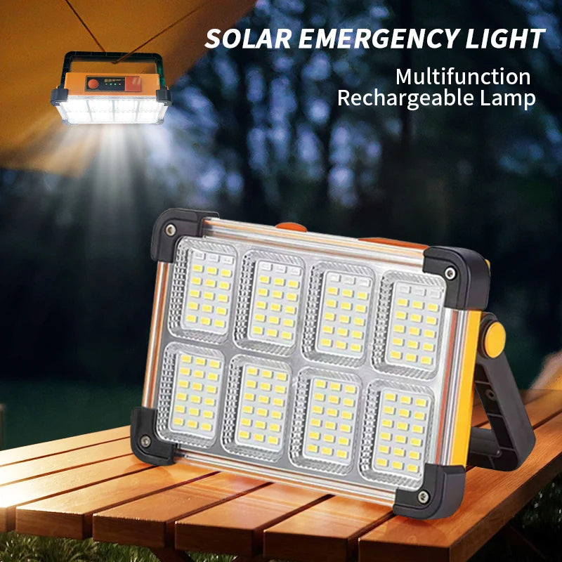 Morglad Solar Rechargeable Led Work Light Portable Outdoor Camping Floodlight