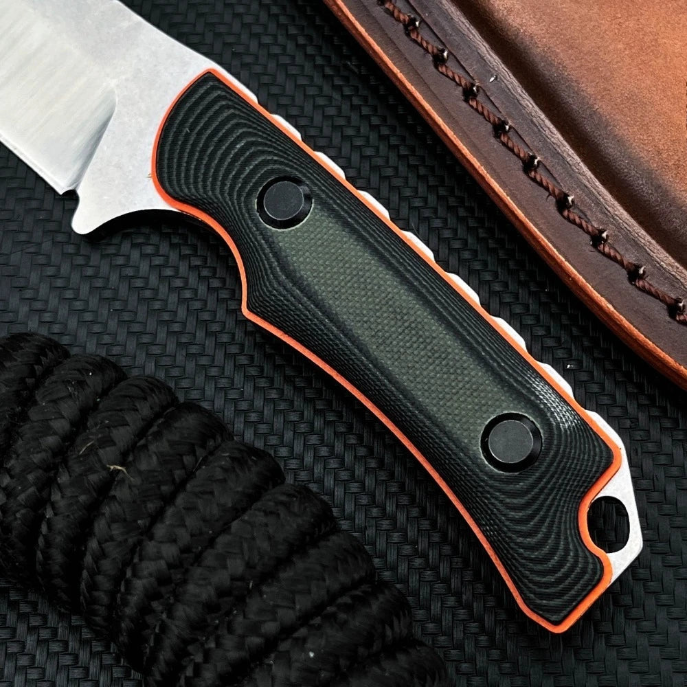 DIY 8Cr13MoV Fixed Blade Knife G10 Handle Outdoor Tactical Survival