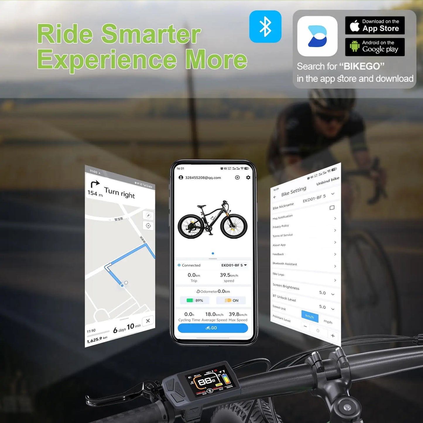 Varstrom EKD01 Electric Bike Display CAN UART Bluetooth Navigation