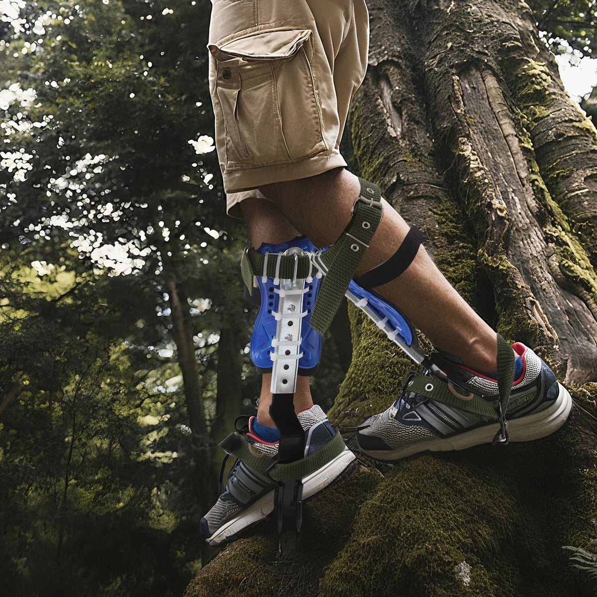 150kg Capacity Adjustable Tree Climbing Spikes Gear Set With Harness Rope Gloves