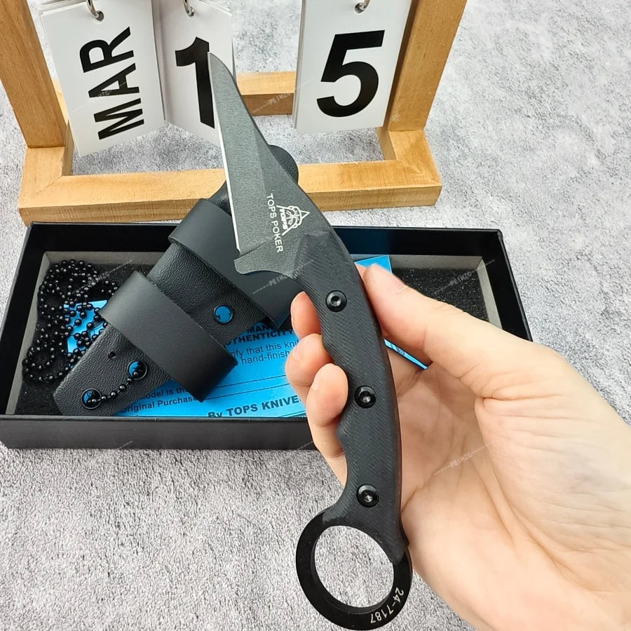 DIY Straight Camping Knife With G10 Handle And Steel Blade