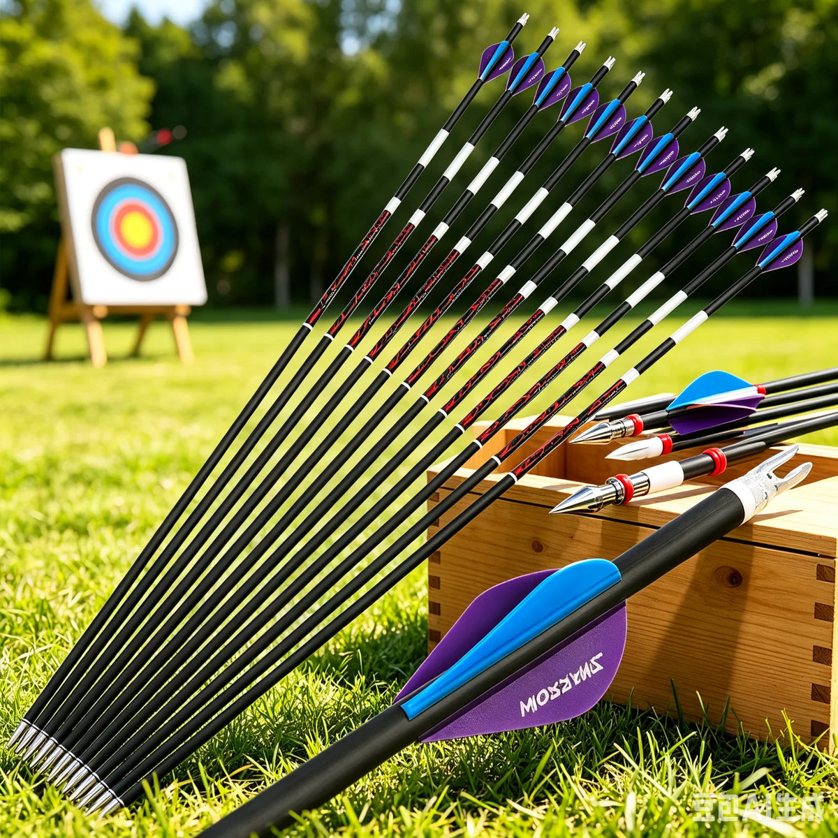 Pure Carbon Archery Arrows High Precision For Hunting Sports