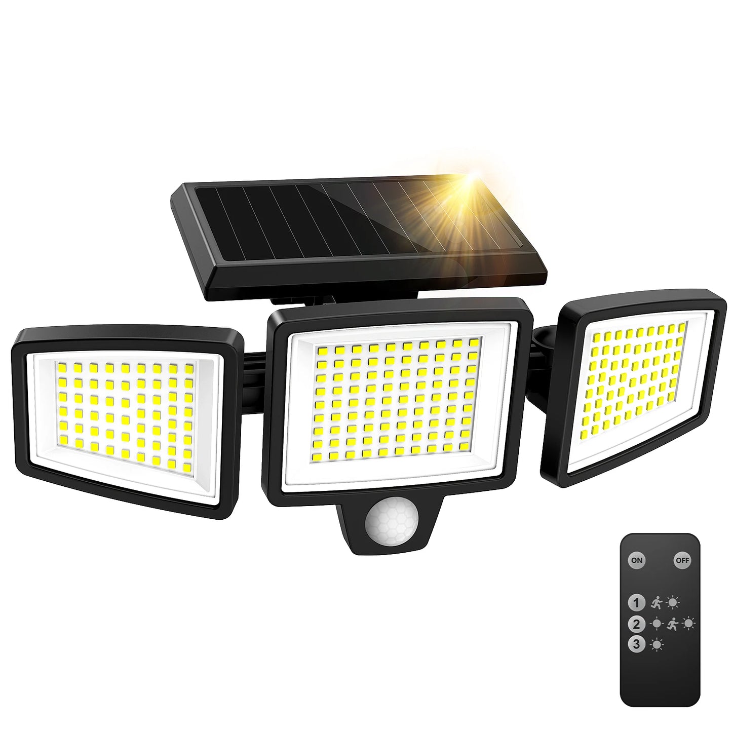 SZRSTH 3-Head Solar Outdoor Light With Motion Sensor Security