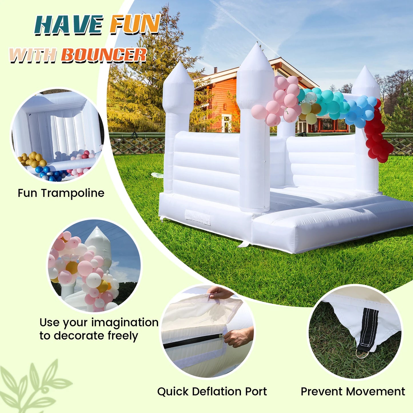 RTS Inflatable Giant Bounce House Castle for Kids Party