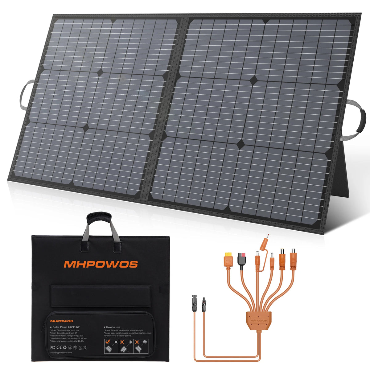 MHPOWOS 400W Waterproof Foldable Monocrystalline Solar Panel