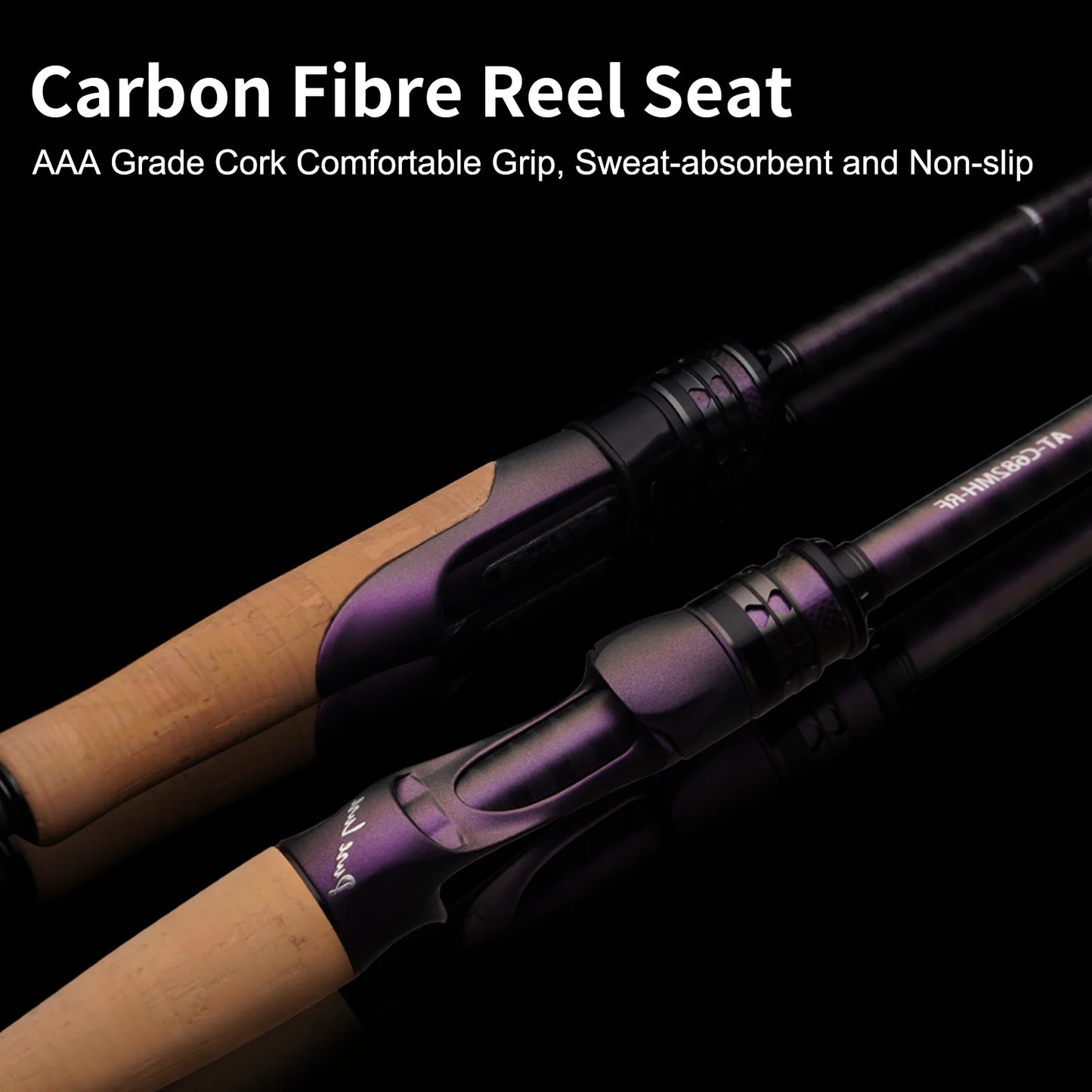 Pure-Lure AcuteViolet Bass Fishing Rod 2 Piece Fast Action