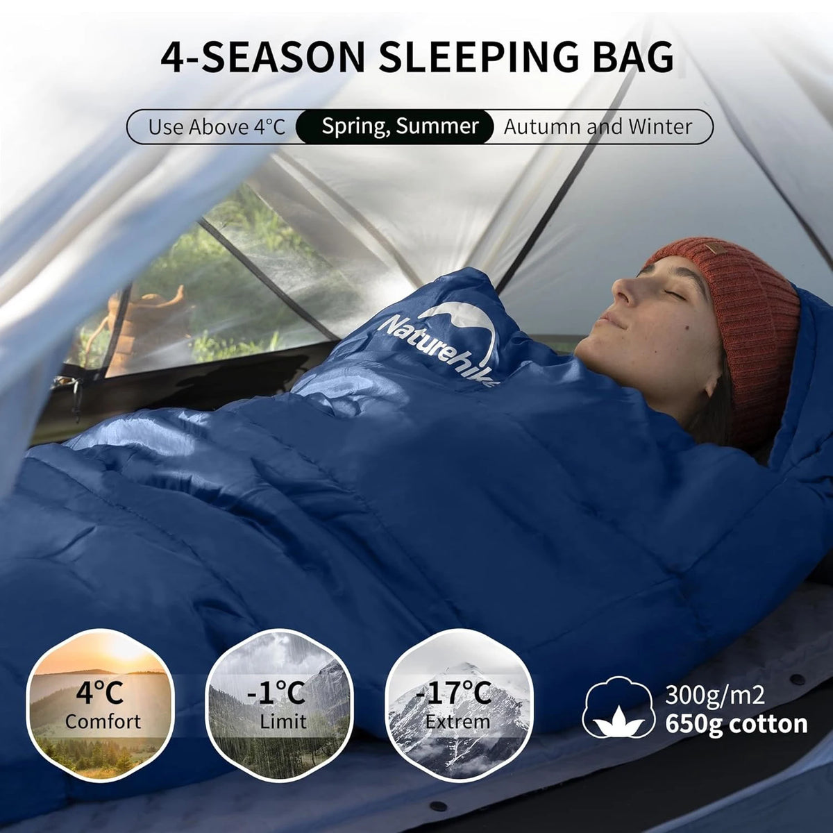 Naturehike Mummy Sleeping Bag Ultra Winter Warm Cold Weather Gear
