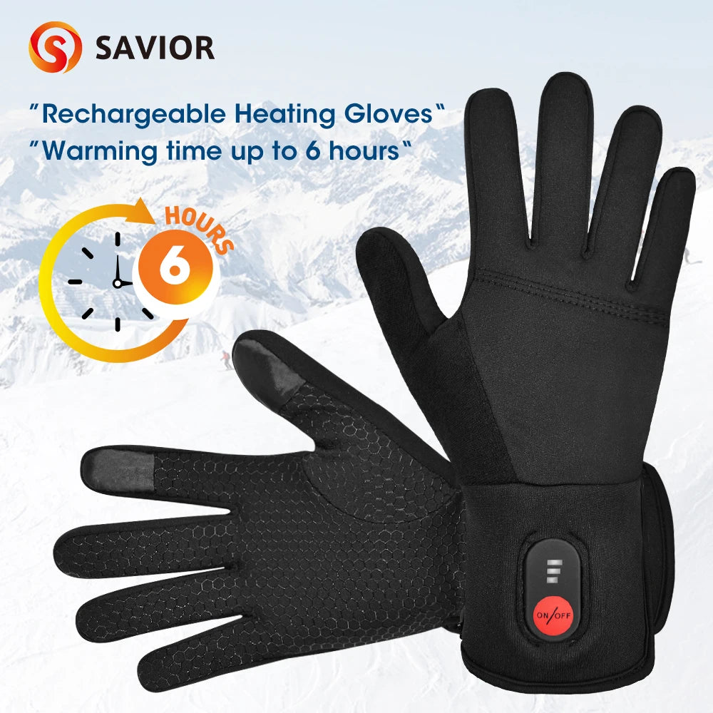 Savior Heat Gloves Electric Rechargeable Touch Screen Winter Skiing Gear