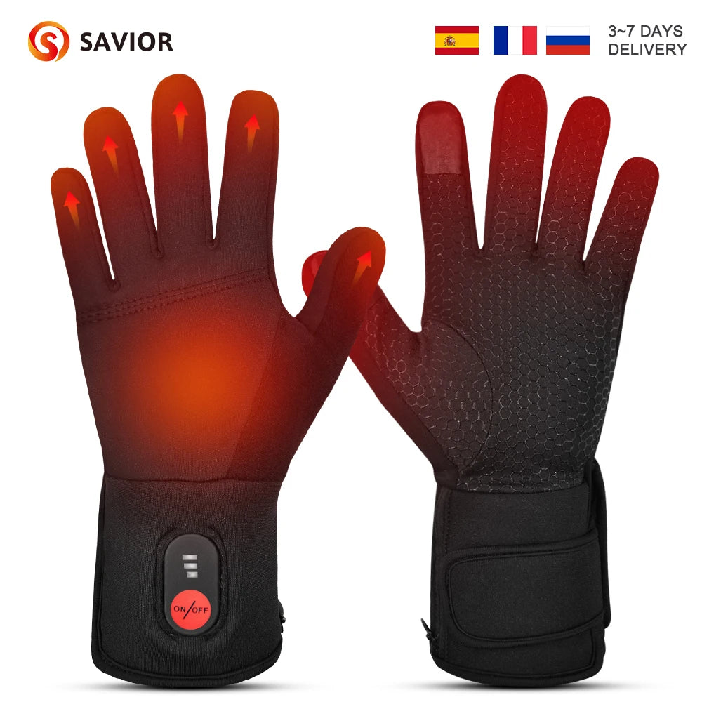 Savior Heat Gloves Electric Rechargeable Touch Screen Winter Skiing Gear
