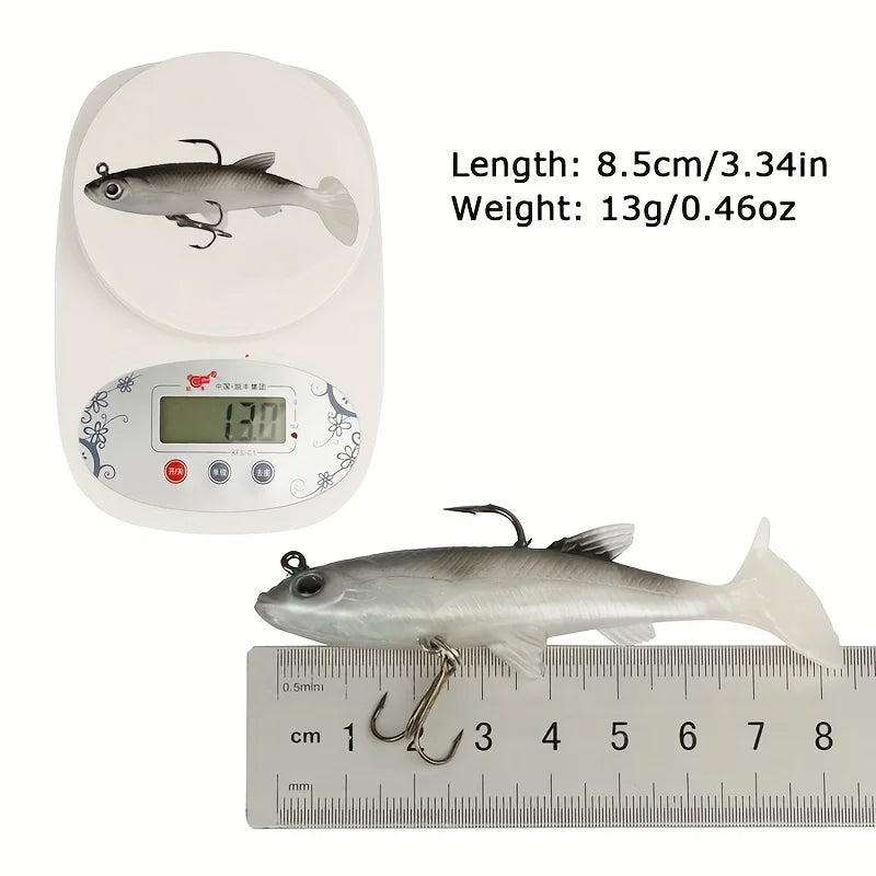 5Pcs Realistic Soft Bait Kit With Sharp Hooks For Fishing