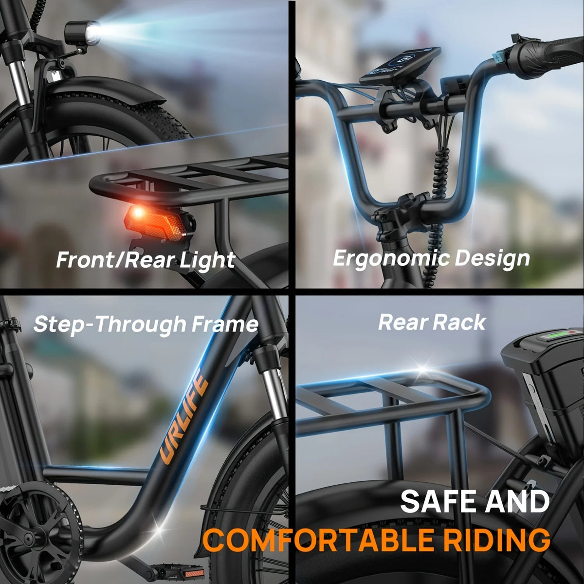 URLIFE E20 1000W Electric Bike Featuring 48V Removable Battery Pack