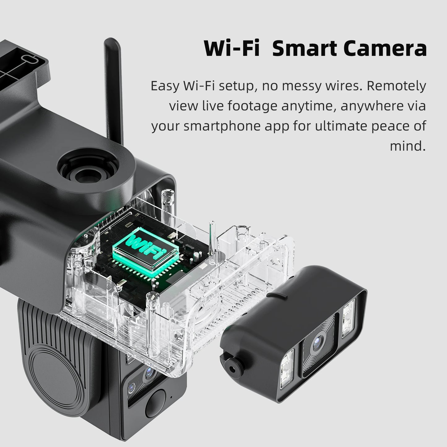 Outdoor Solar WiFi Security Camera 8MP 4K Dual Lens