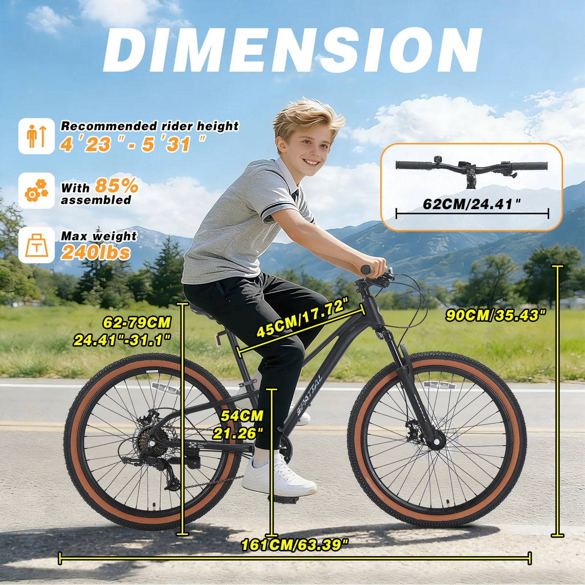 Spatial Mt24Fs 2.0 24 Inch Hardtail Mountain Bike