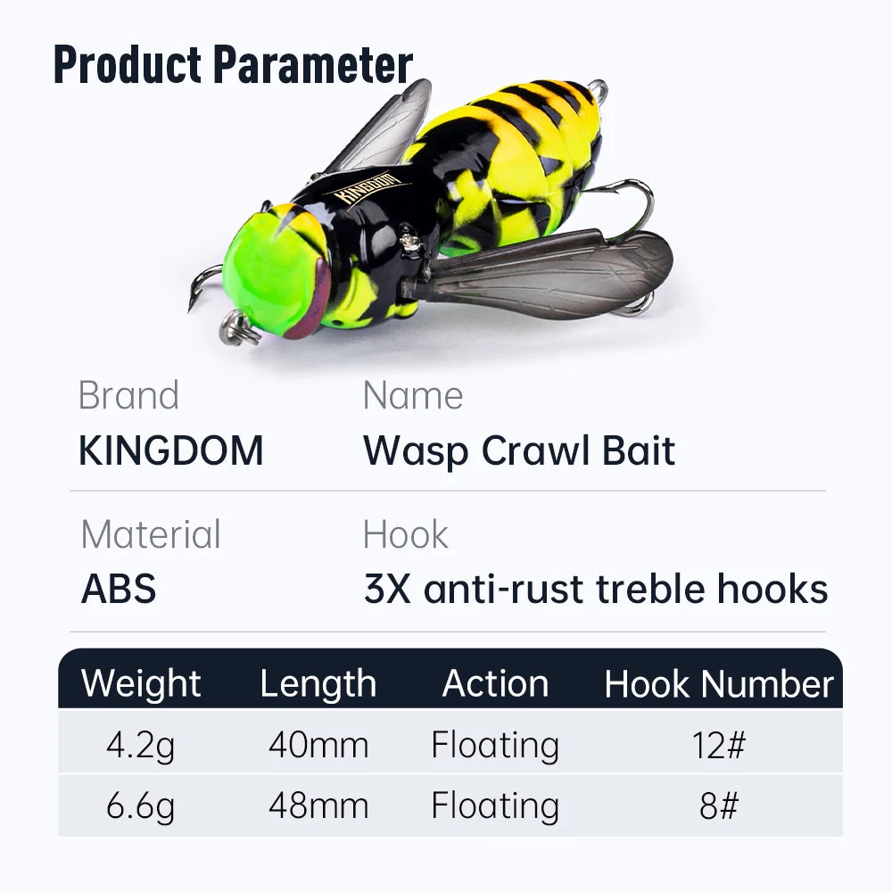 Kingdom Artificial Insect Swimbaits For Bass Pike Fishing