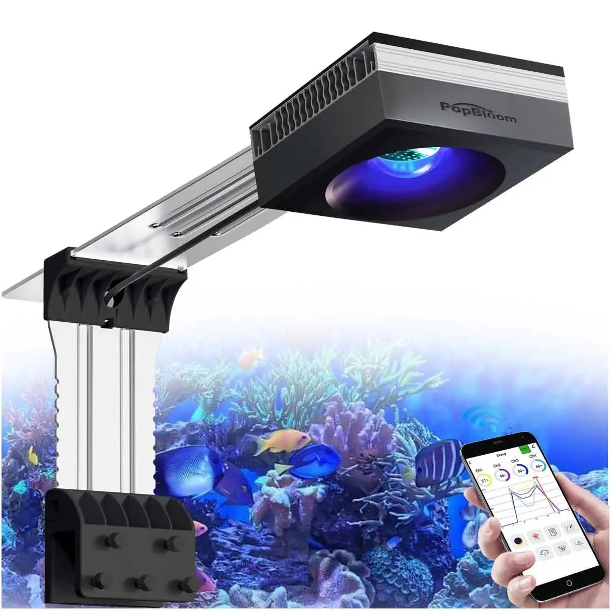 PopBloom Full Spectrum Reef Aquarium WiFi LED Light Panel