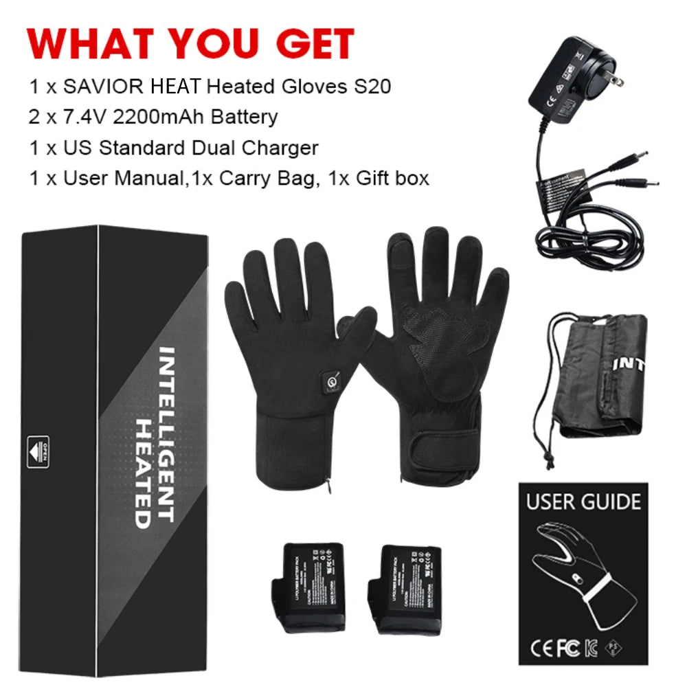 Savior Heat Rechargeable Heated Gloves With Three Heat Settings